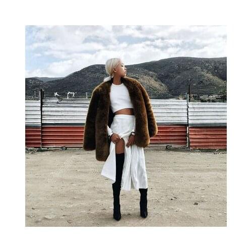 New Style High-end Fashion Women Faux Fur Coat 17S18