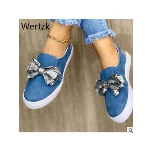 2020 New Womens Shoes Flat Bottom Thick Soled Womens Shoes Muffin Comfort loafers Shoes Large Size Bow Single Shoes Women