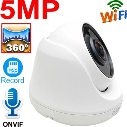 5MP Panoramic IP Camera WIFI Security Surveillance 1.7mm Lens home camera Audio Network HD Wireless SD card slot JIENUO