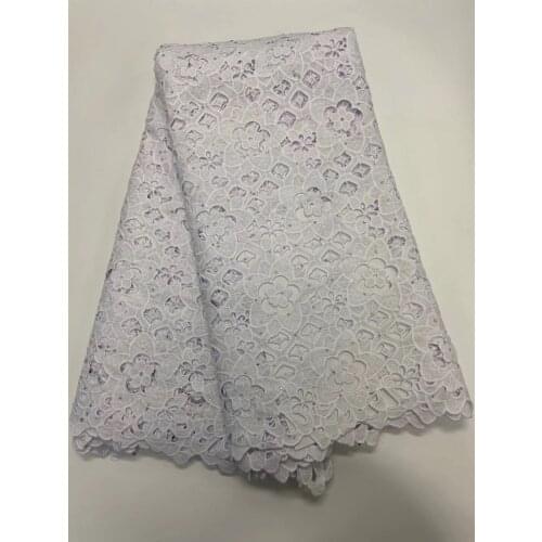 Soft Cotton Embroidery Pure White French Lace Guipure Lace Solid African Couple Lace Tulle Fabric R39681