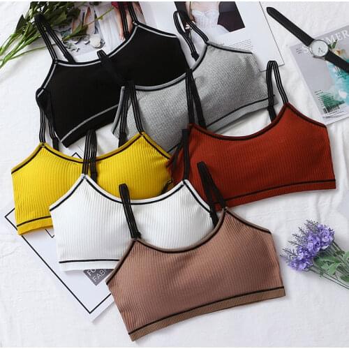 Teenage student sling beauty back wrapped chest strap chest pad anti-lighting bottoming tube top underwear teenage girls top