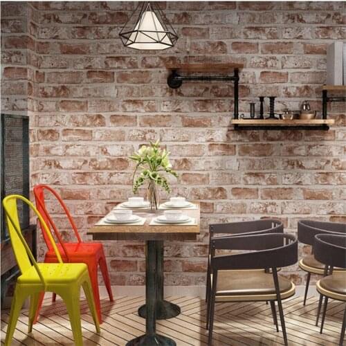 Retro nostalgic 3d brick wallpaper antique brick red brick wallpaper restaurant bar barber shop brick 3d wallpaper papier peint