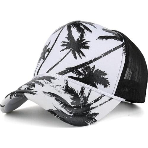 Summer Printing Style Bamboo Landscape Painting Small Fresh Mesh Baseball Cap Men Women Snapback Dad Hat Truck Driver Caps BQ057
