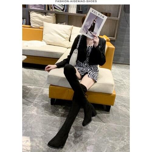 Over-the-knee boots womens 2021 autumn and winter new Korean style high-heeled boots are thin and tall