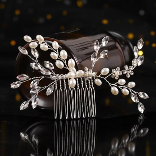 Silver Color Rhinestone Flower Hair Comb Hair Accessories For Women Wedding Hair Jewelry Decoration