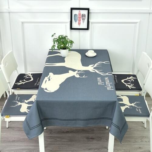 Nordic deer thick cotton linen tablecloth home dining tablecloth TV cabinet coffee table cloth round table placemat