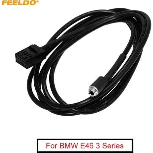 FEELDO 1PC 3.5mm Female AUX Input Cable Adapter Only For BMW E46 With Business CD Radio Headunit #MX6253