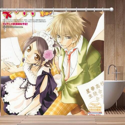 Kaichou Wa Maid-sama Waterproof Shower Bathroom Customized Polyester Fabric Curtain