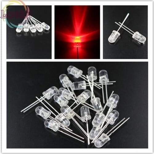 High Quality 1000pcs 5MM Round Top Red led 5mm Ultra Bright light Emitting Diodes LEDs Electronic Components Retail Wholesale