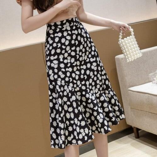 High Waist Polka Dot Skirt Summer Ruffles Vintage Chiffon Skirts For Womens Clothes Korean Fashion Asymmetrical Sukienka Damska