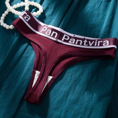 Womens Underwear Sexy Thongs Sports Wide Border Letter European and Invisib Ice Silk Traceless Hot Sale-pants Cotton Crotch