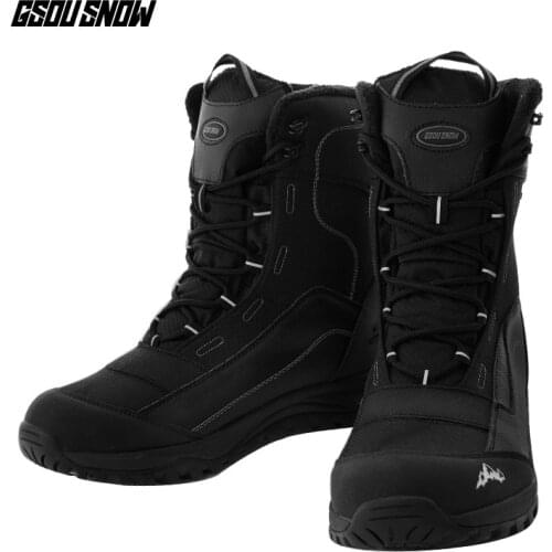 GSOU SNOW snow boots outdoor men high cut waterproof anti-skid hiking shoes winter Plus velvet Lining warm camping sneakers