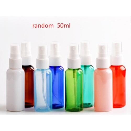 1Pcs Random Clear 50ml Empty Spray Bottle Transparent Plastic Perfume Atomizer New Mini Refillable Container Empty Cosmetic