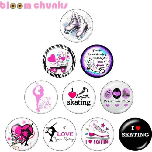 Love skating 10pcs mixed 12mm/18mm/20mm/25mm Round photo glass cabochon demo flat back Making findings S6288