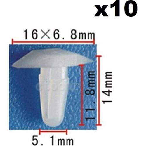 10pcs Fastener Rivet For Honda / Universal Hood Acura Seal Retainer Clips 91513-SE0-003