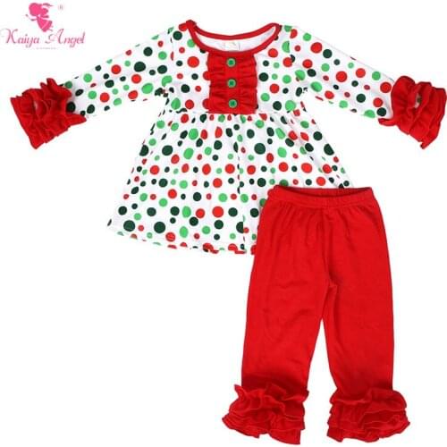 2018 Hot Toddler Kids Wholesal Children Fall winter Clothing Girls Kaiya Angel Boutique Outfits Halloween Birthday Pajamas Set