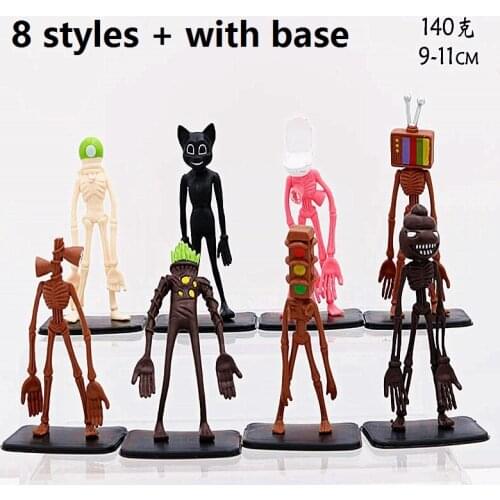 8pcs/set Siren Figure Head Toy Kraken head animal Horror Figures doll Whistle Man Legend Monster Heterogeneous children Gift Toy