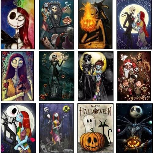 Diamond Embroidery 5d Painting Nightmare Before Christmas Jack and Sally DIY Full Square Drill Diamond Painting Crystal Mosaic