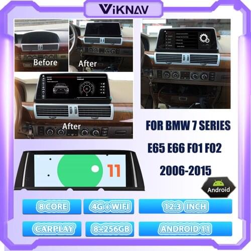 12.3 Inch Android 11 Car Radio For BMW 7 Series E65 E66 F01 F02 2006-2015 EVO CIC NBT GPS Navigation DVD Multimedia Player 2Din