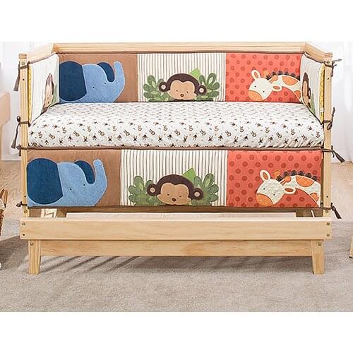 Animal Crib Bumpers Monkey Baby Crib Bumper Pads for Baby Soft Knot Pillow Nursery Cradle Decor Newborn Gift Crib Protector