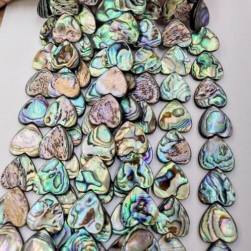 15mm 20mm Natural Abalone Shell Loose Beads Heart Shape Strand DIY for Making Bracelet Necklace Accessories Wholesale Lots Bulk