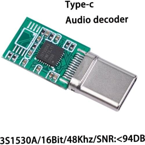 Type-C 16Bit Digital Audio Headphone Adapter Lossless Sound Quality Dac Decoding Sound Card Amp Diy for Smart Device