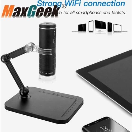 Maxgeek 1000X Digital Wifi Microscope Magnifier Camera for iPhone Samsung Android IOS