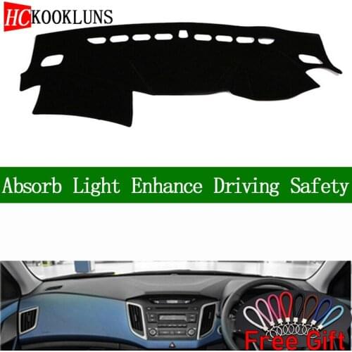 For Hyundai IX25 Creta 2014 2015 2016 2017 2018 2019 Right Hand Drive Dashboard Cover Car Stickers Dash Mat Interior Accessories