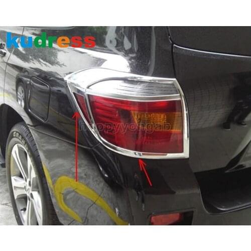 For Toyota Highlander 2008 2009 2010 Chrome Rear Light Lamp Cover Trim Tail Taillight Frame Trims Car Styling Accessories 2pcs