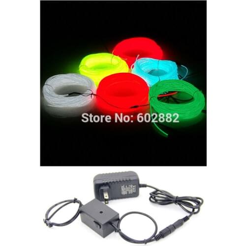 220/110V Inverter with power adapter + 10 Meters long el wire, neon wire, LED lighting (2.3mm)