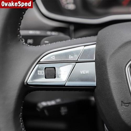 Steering Wheel Buttons Sequins Decoration Cover Trim Stickers Car Styling For Audi A5 A3 Q3 Q5 2019-2021 Aluminum Alloy Interior