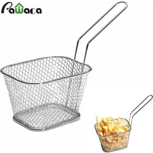 2PCS 1PC Stainless Steel Fried Chicken Basket Chip Frying Serving Basket for American Snack Serving Fried Food Basket Holder