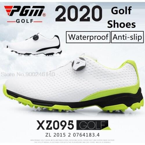 2020 Golf Shoes Men Waterproof Breathable Golf Shoes Rotating Knobs Buckle Sports Sneakers Male Outdoor Anti-Slip Golf Trainers