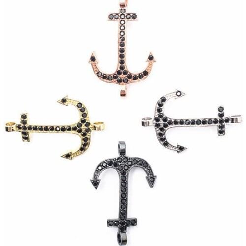 40*26mm cross crystal micro pave cz zircon cubic zirconia beads copper silver gold plated bracelet necklace accessories cfvtg42