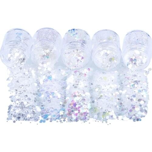 Lots 5 Mermaid Shimmering Makeup Chunky Glitters Dust Powder for Face Crafts