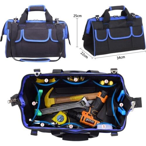 Multi-Function Tool Bag Portable Shoulder Dual-Use Tool Bag Oxford Cloth Waterproof Tool Bag Electrician Tool Bag Storage Bag