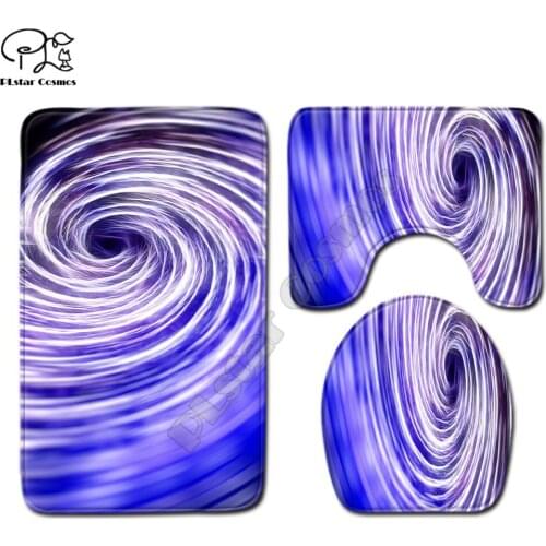 Rainbow beam pattern Cartoon funny 3D printed Bathroom Pedestal Rug Lid Toilet Cover Bath Mat Set drop shipping