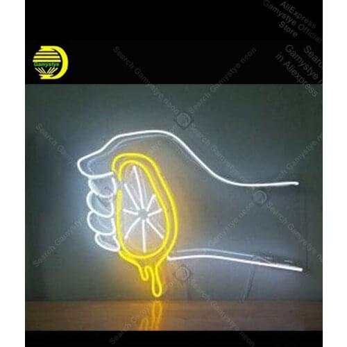 Neon light Signs Lemon Juice Neon Bulb sign Lamp Handcraft Bedroom PUB Store display Pet Shop Sign Neon Signs For Bar Motel Sign