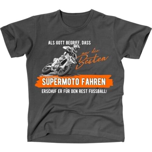 New Summer Fashion Men Tee Unisex T-Shirt God Best Supermoto Ride Vintage Bike No Football Short-Sleeved Cotton T-Shirt