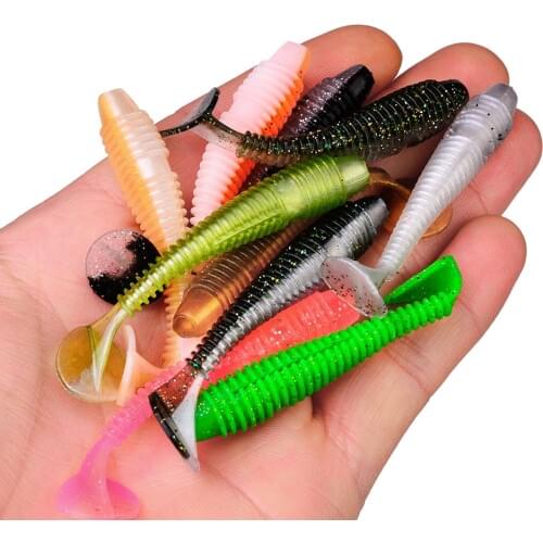 New 10Pcs/lot Soft Lure Fishing Lure 6cm/7cm/7.5cm Silicone Baits Wobblers Swimbait Artificial Lures Softbait Sea Fishing Tackle
