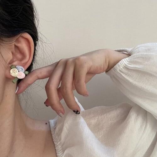 2021 New Retro Women Earrings Sweet Flower Ear Stud Jewelry Earring For Girl Pandora 925 Original Gift To Girlfriend