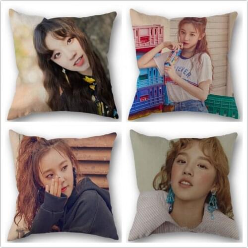 NEW Custom KPOP (G)I-DLE YuQi Cotton Linen Square Zippered Pillow Cover For Office Family Customize Your Picture 45*45cm DIY