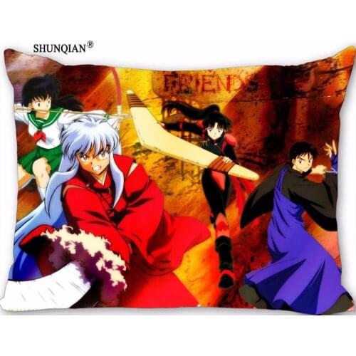 New Custom Inuyasha Pillowcase Zippered Rectangle Pillow Cover Cases Size 45X35cm,40x60cm,45X75cm,50X75cm(Two sides)