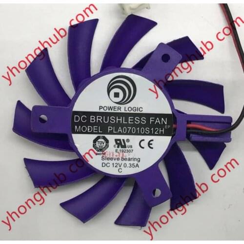 Power Logic PLA07010S12H DC 12V 0.35A Dia. 65mm C.T.C 39mm 2-Wire Server Frameless Cooling Fan
