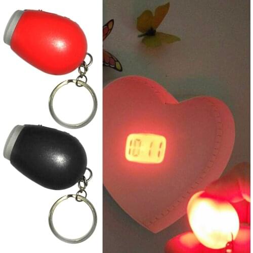 Portable Mini Projection Clock for LCD Wall Ceiling Projection with Key Ring for Home Travel Outdoor Hiking Camping Use