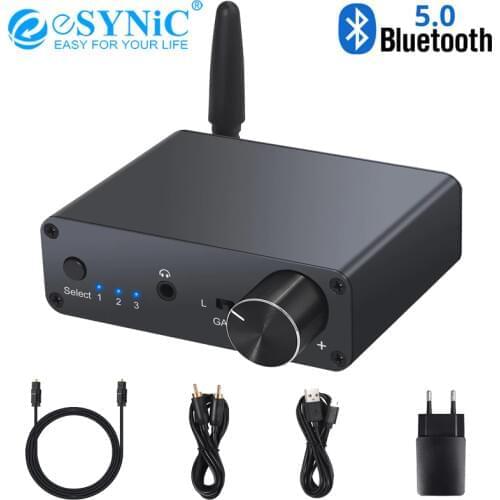 ESYNiC 192k Bluetooth-compatible DAC Converter with Headphone Amp Digital to Analog Converter 3.5mm Audio Adapter For APT-X AAC