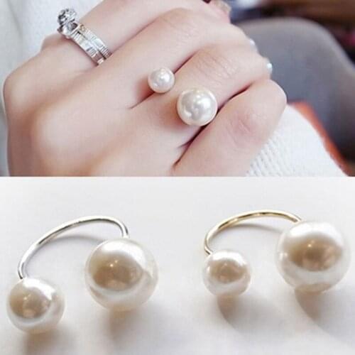 Imitation Pearl Adjustable Ring Opening Women Jewelry Gifts For Women