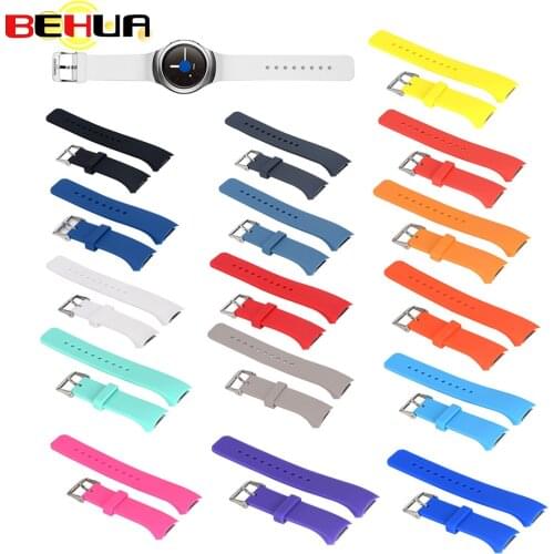 For Samsung Gear S2 R720 watch strap Replacement Silicone Solid color sport watchband Straps For Gear S2 SM-R720 smart watchband