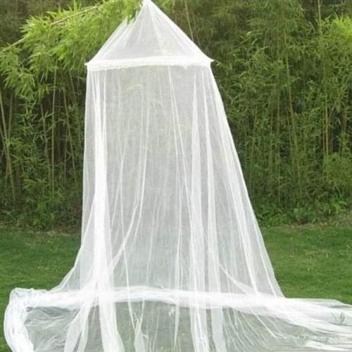 New White Dome Kids Bedding Mosquito Net Princess Students Insect Bed Canopy Netting Lace Round Summer Outdoor Hang Bed Valance