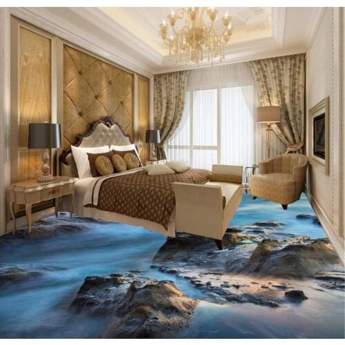 Modern Custom 3D Floor Sea landscape reef Mural-3d PVC Wallpaper Self-adhesive Floor Wallpaper-3d
